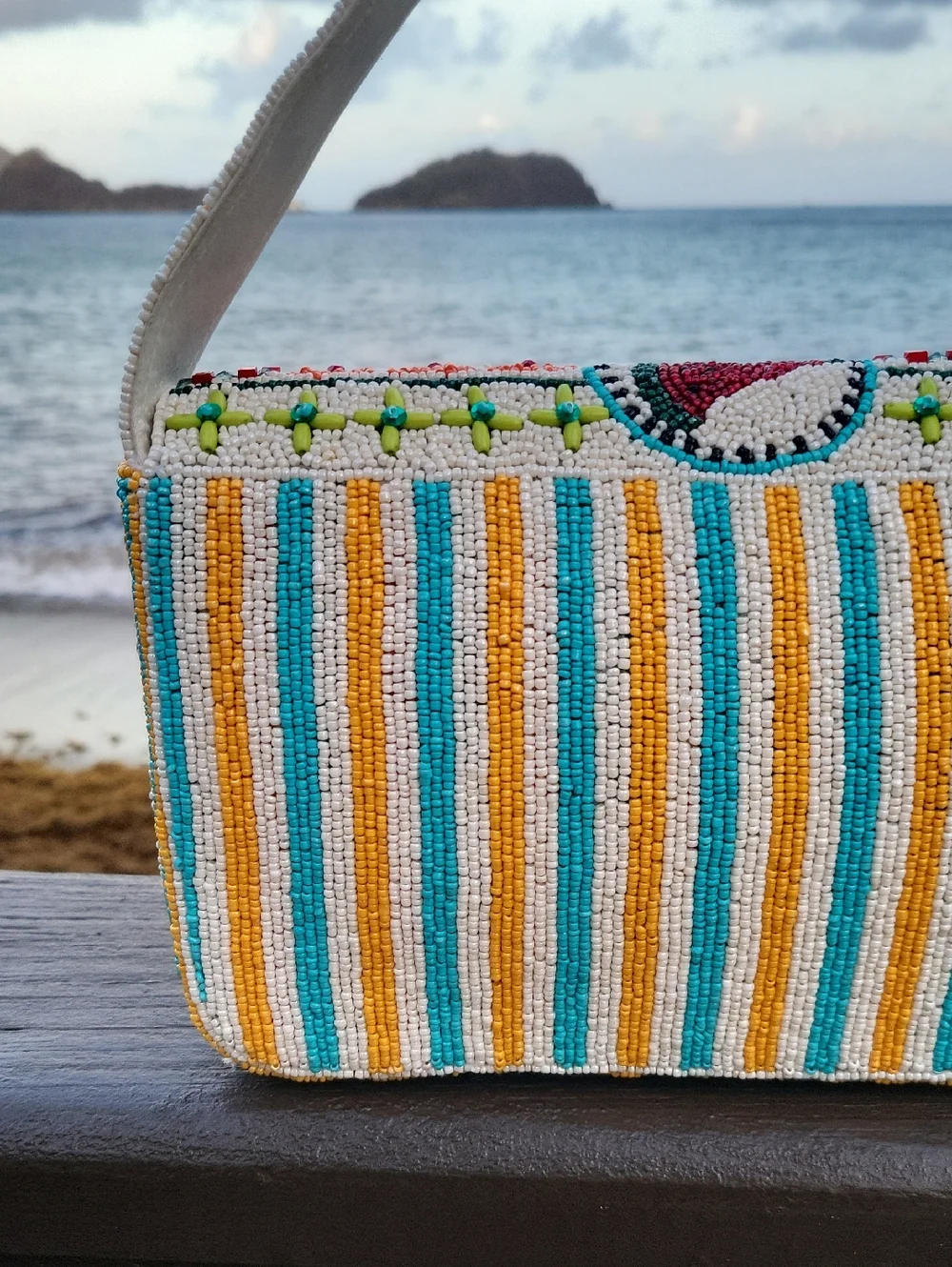Viral beaded Lobster Ocean Fish Hearts Summer Sea Life Motif Shoulder Bag w/Mini - Picture 5 of 11